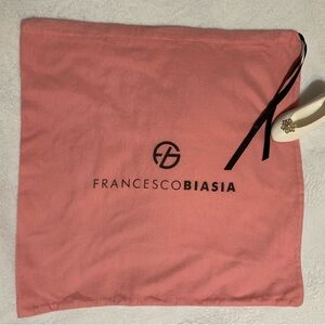 FRANCESCO BIASIA salmon, color, larger, brushed, cotton, drawstring, dust bag